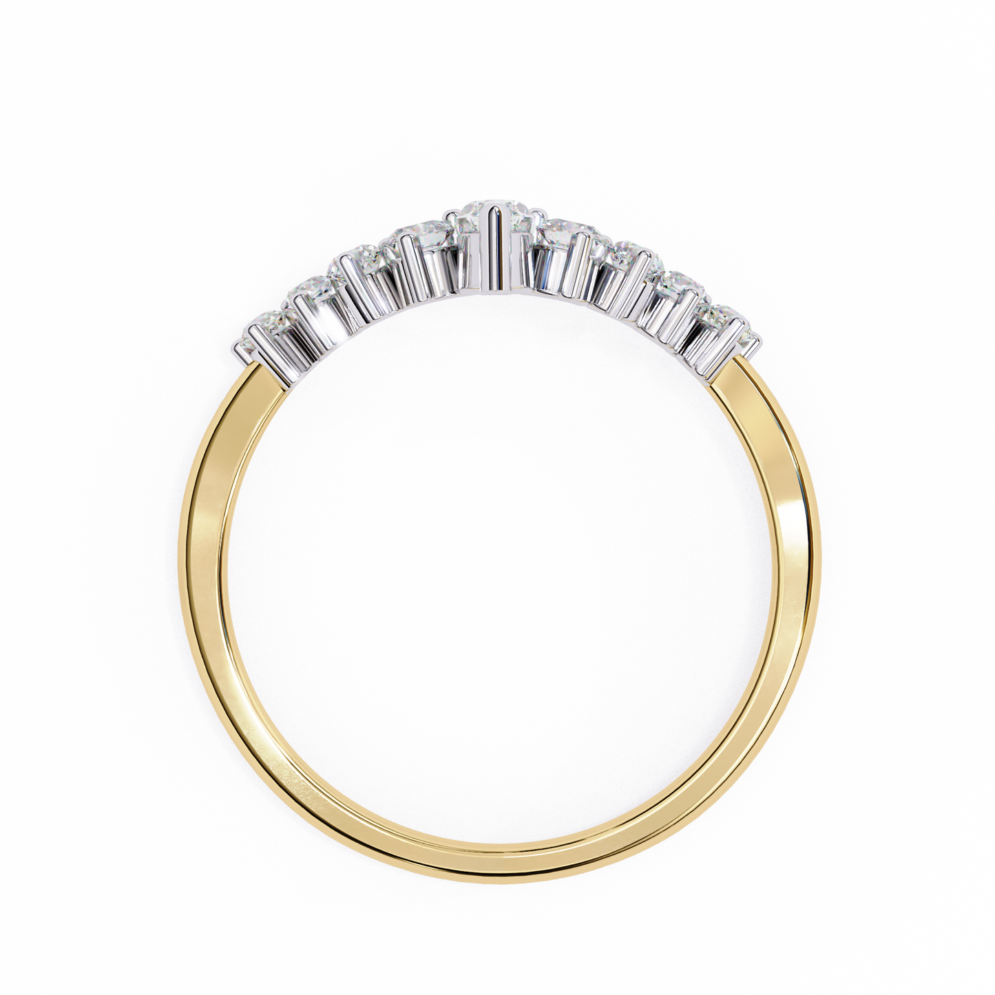 0.38 CTW Marquise-Center Graduated Crown Lab-Grown Diamond Wedding Band 14K Gold