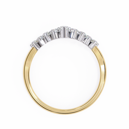0.38 CTW Marquise-Center Graduated Crown Lab-Grown Diamond Wedding Band 14K Gold