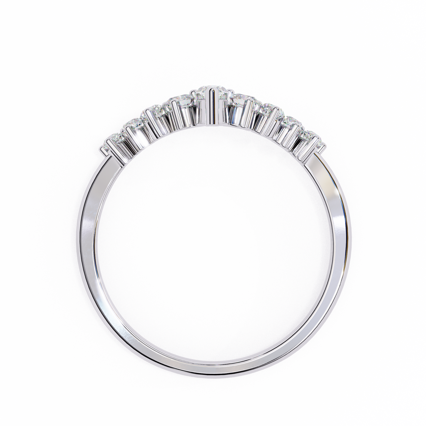 0.38 CTW Marquise-Center Graduated Crown Lab-Grown Diamond Wedding Band 14K Gold
