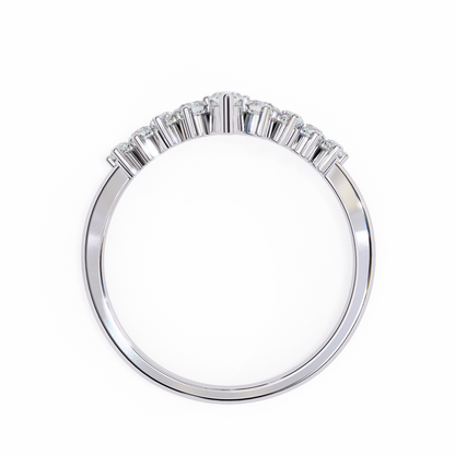 0.38 CTW Marquise-Center Graduated Crown Lab-Grown Diamond Wedding Band 14K Gold