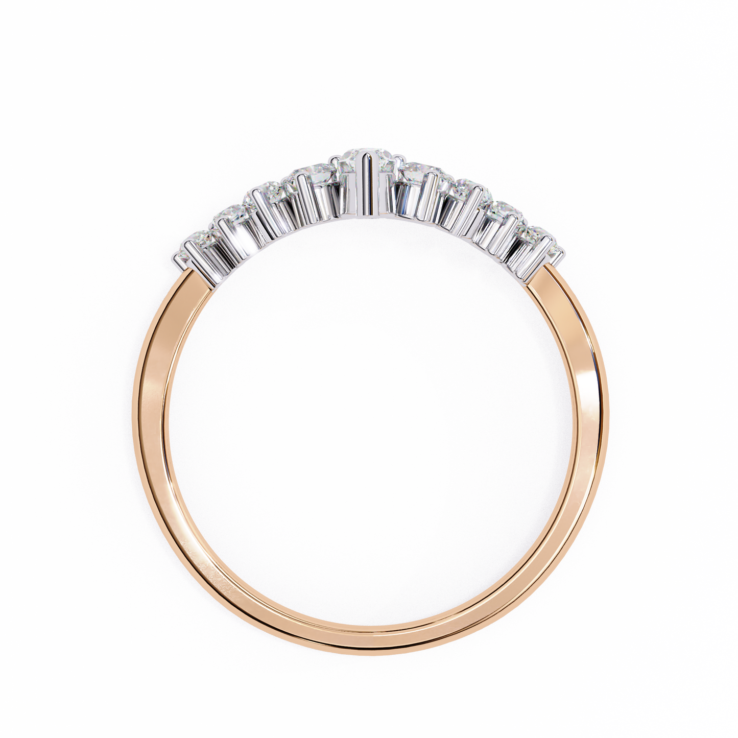 0.38 CTW Marquise-Center Graduated Crown Lab-Grown Diamond Wedding Band 14K Gold