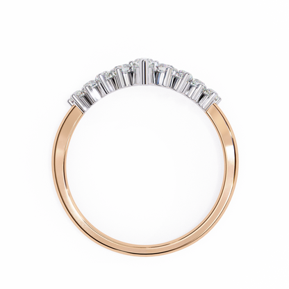 0.38 CTW Marquise-Center Graduated Crown Lab-Grown Diamond Wedding Band 14K Gold