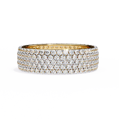 1.81 CTW Five Row Pave Lab Grown Diamond Wide Eternity Band 14K Gold