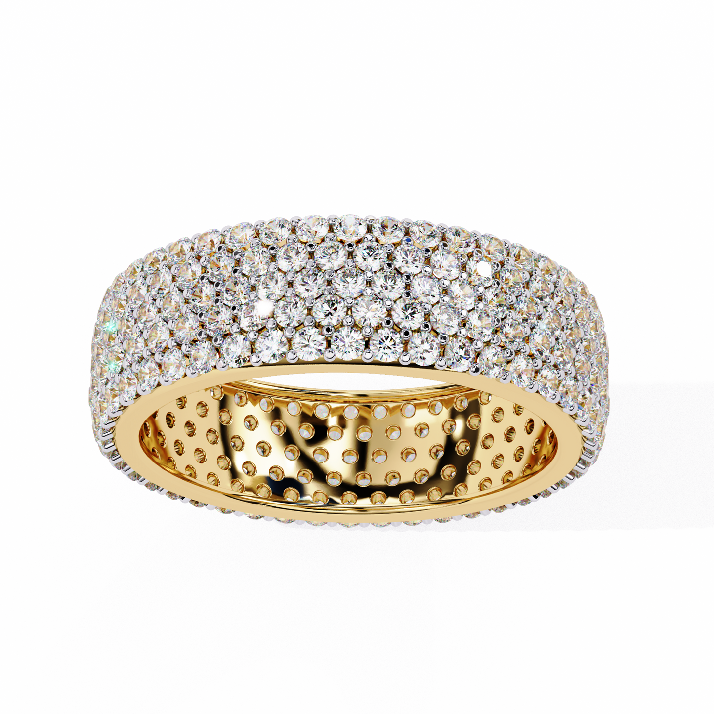 1.81 CTW Five Row Pave Lab Grown Diamond Wide Eternity Band 14K Gold