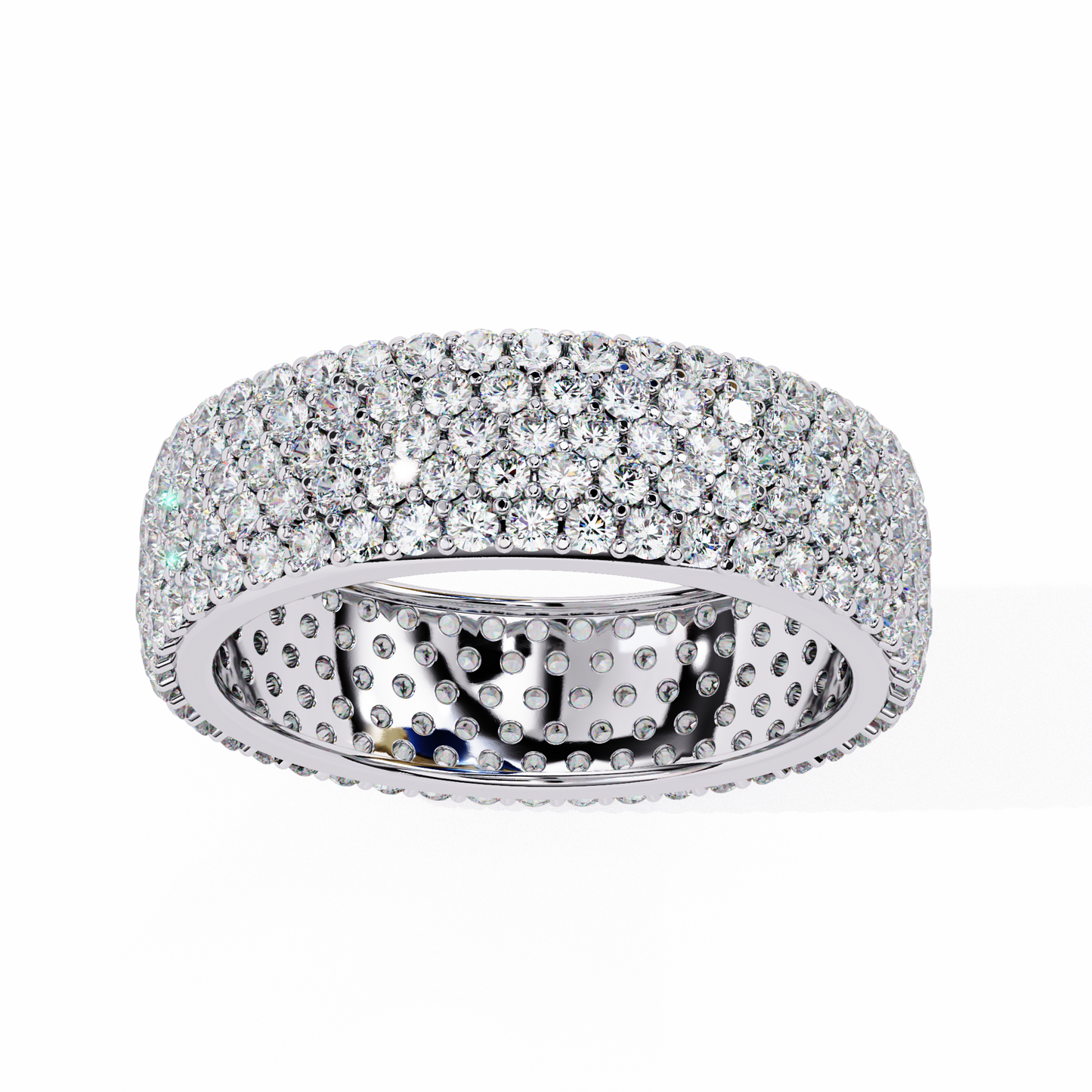 1.81 CTW Five Row Pave Lab Grown Diamond Wide Eternity Band 14K Gold
