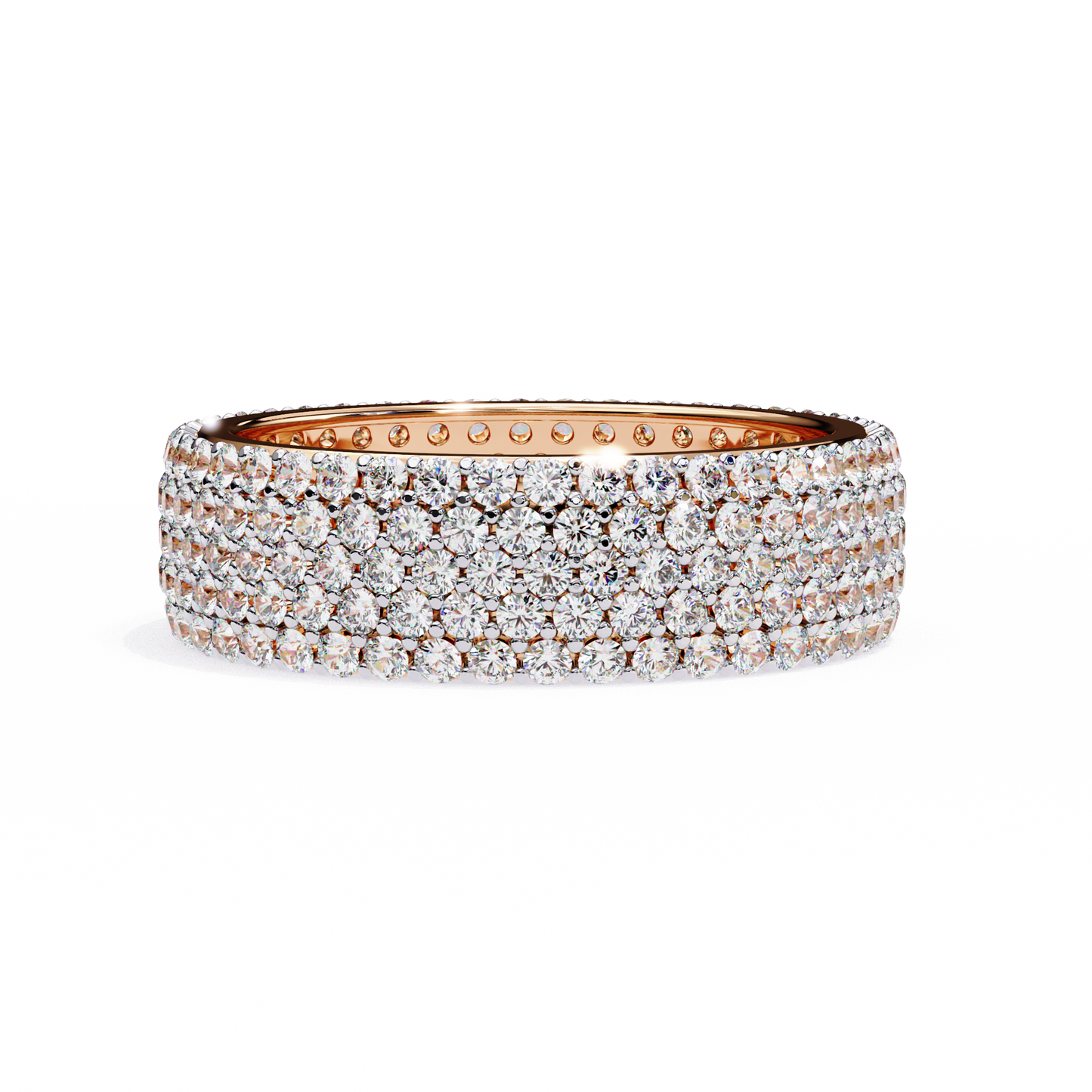 1.81 CTW Five Row Pave Lab Grown Diamond Wide Eternity Band 14K Gold