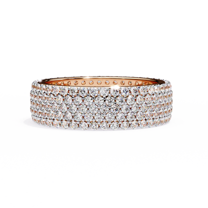 1.81 CTW Five Row Pave Lab Grown Diamond Wide Eternity Band 14K Gold