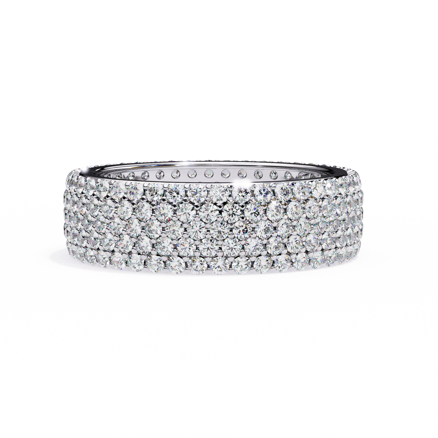 1.81 CTW Five Row Pave Lab Grown Diamond Wide Eternity Band 14K Gold