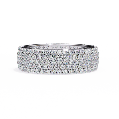 1.81 CTW Five Row Pave Lab Grown Diamond Wide Eternity Band 14K Gold