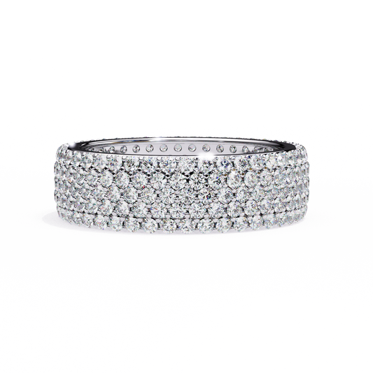 1.81 CTW Five Row Pave Lab Grown Diamond Wide Eternity Band 14K Gold