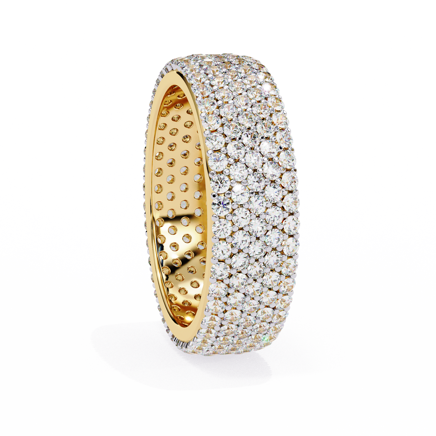 1.81 CTW Five Row Pave Lab Grown Diamond Wide Eternity Band 14K Gold
