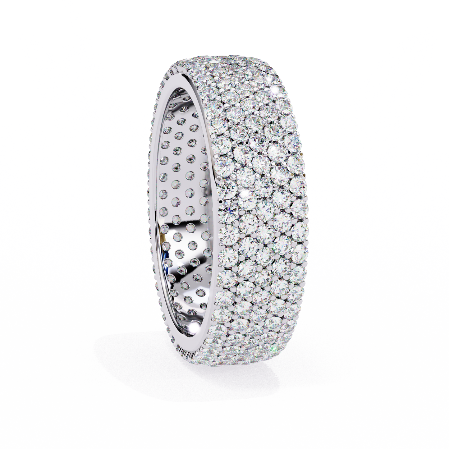 1.81 CTW Five Row Pave Lab Grown Diamond Wide Eternity Band 14K Gold