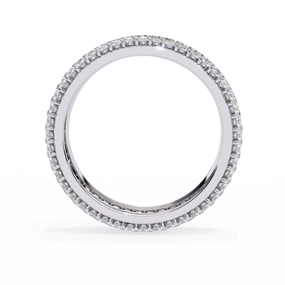 1.81 CTW Five Row Pave Lab Grown Diamond Wide Eternity Band 14K Gold