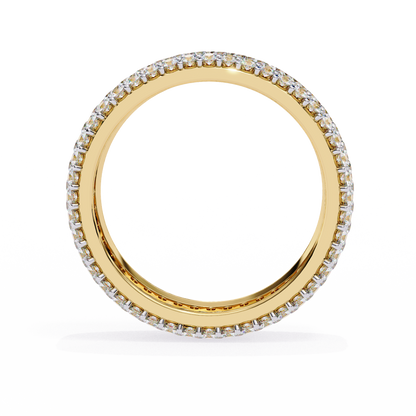 1.81 CTW Five Row Pave Lab Grown Diamond Wide Eternity Band 14K Gold