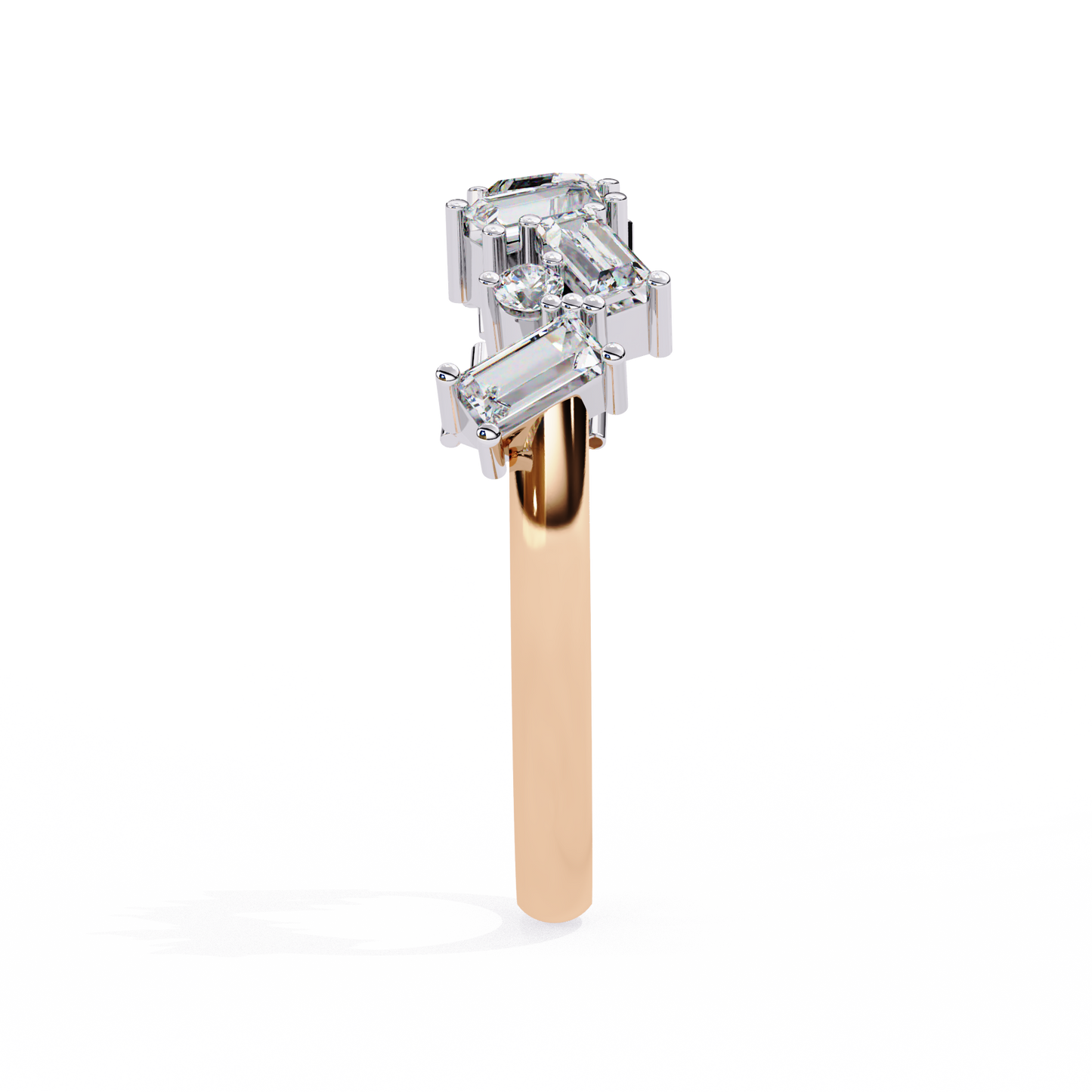 0.68 CTW Alternating Baguette And Round Lab Grown Diamond Zigzag Band 14K Gold