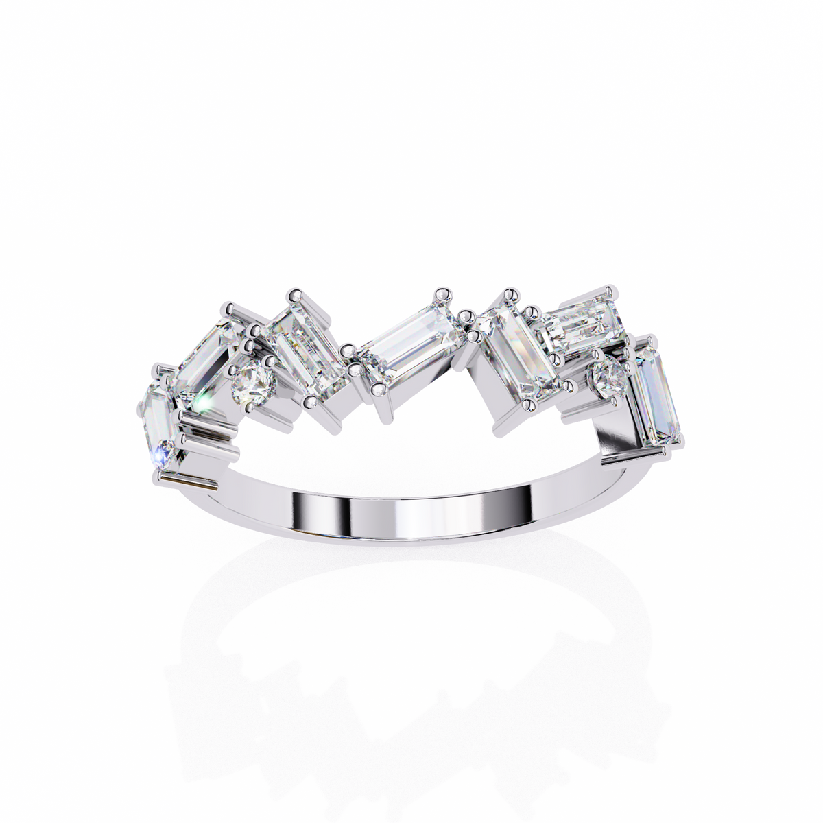 Baguette Diamond Zigzag Band