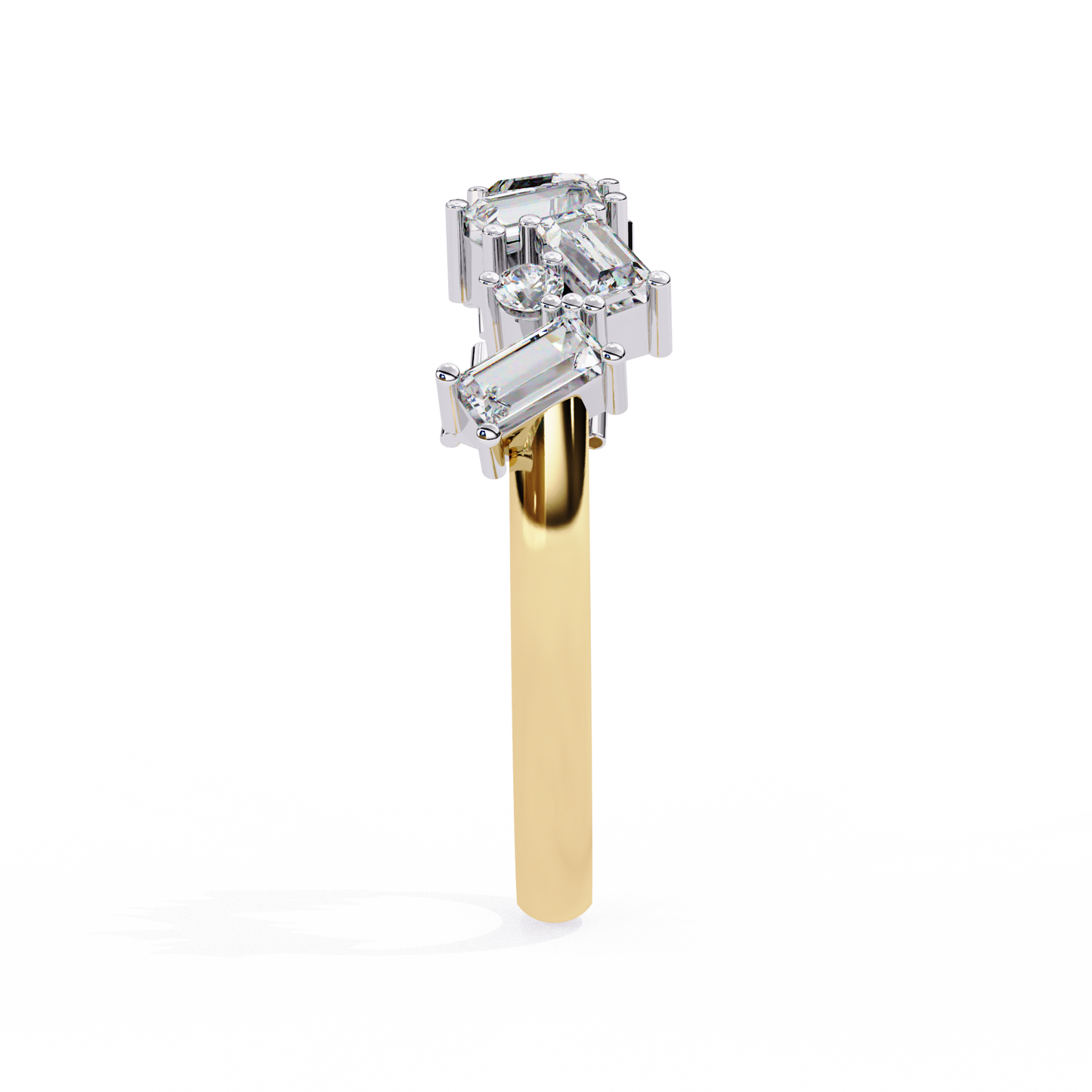 0.68 CTW Alternating Baguette And Round Lab Grown Diamond Zigzag Band 14K Gold
