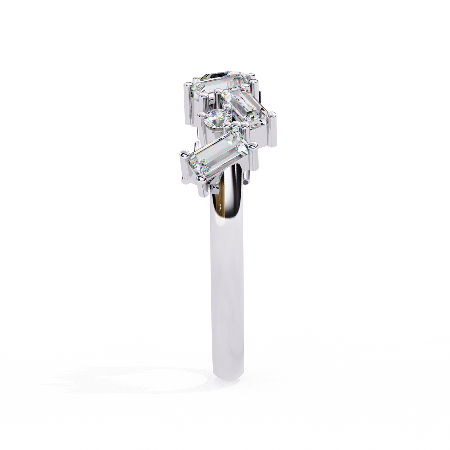 0.68 CTW Alternating Baguette And Round Lab Grown Diamond Zigzag Band 14K Gold