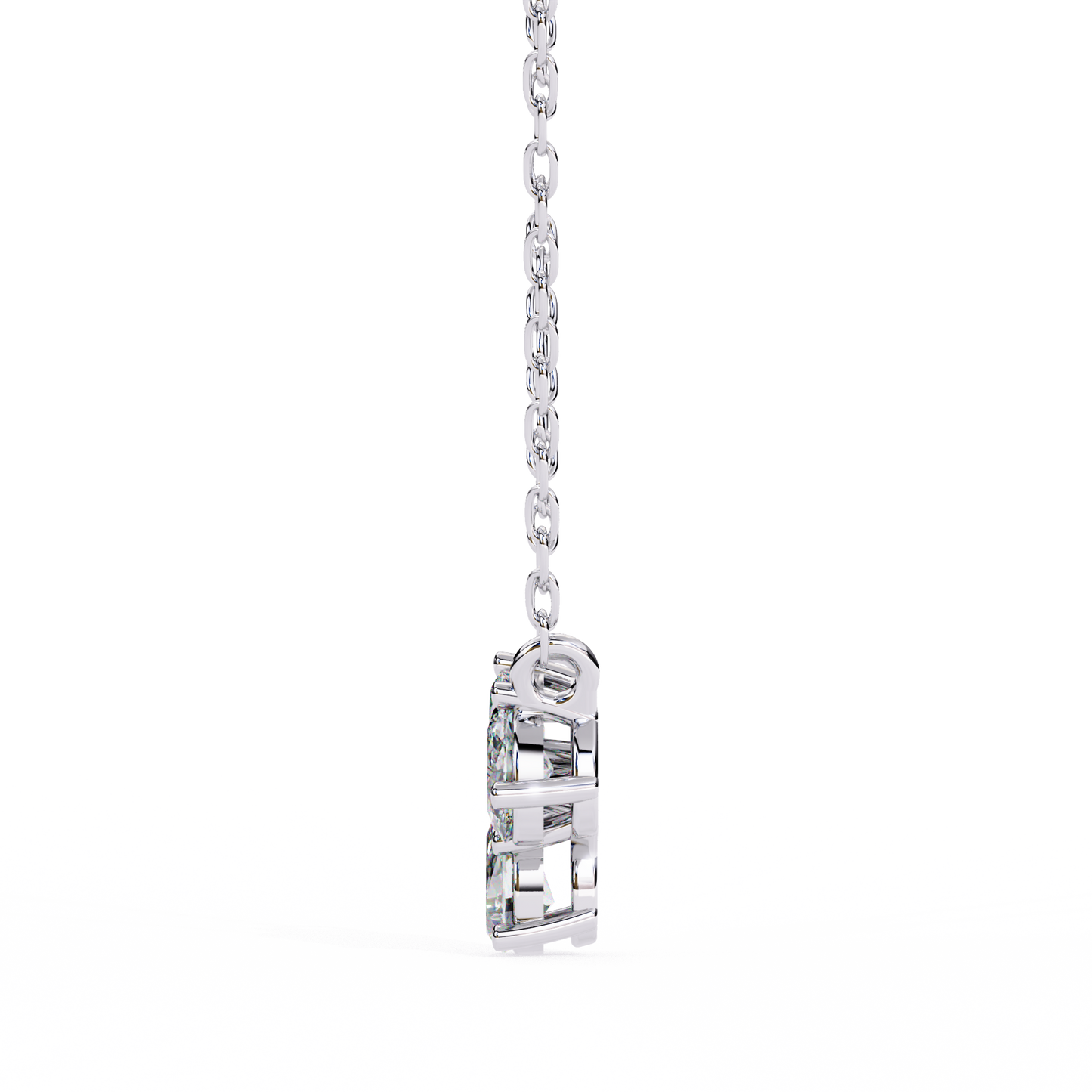 0.90 CTW Mixed-Shape Lab-Grown Diamond Trio Pendant Necklace in 14K Gold & Platinum