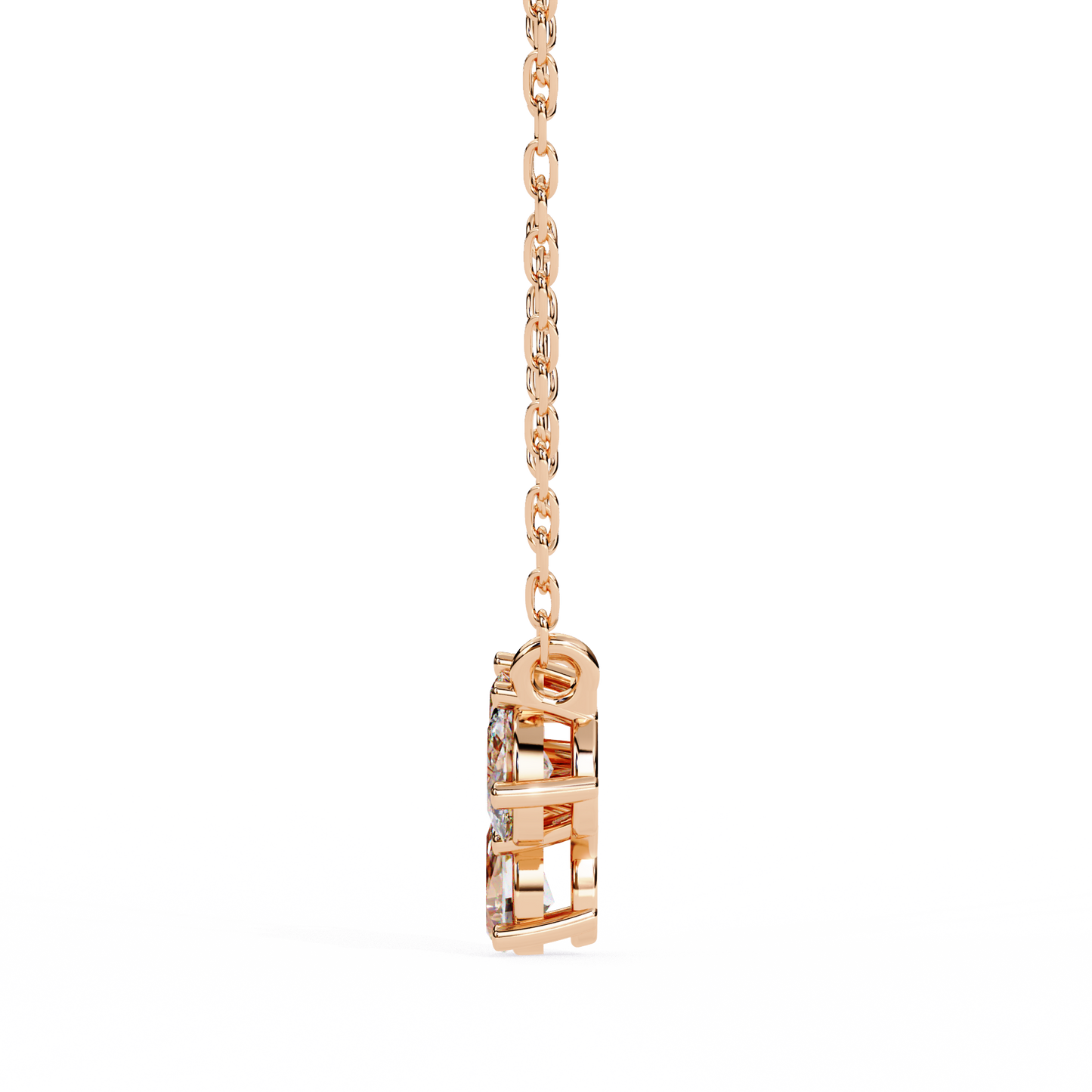 0.90 CTW Mixed-Shape Lab-Grown Diamond Trio Pendant Necklace in 14K Gold & Platinum
