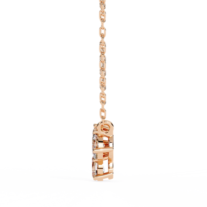 0.90 CTW Mixed-Shape Lab-Grown Diamond Trio Pendant Necklace in 14K Gold & Platinum