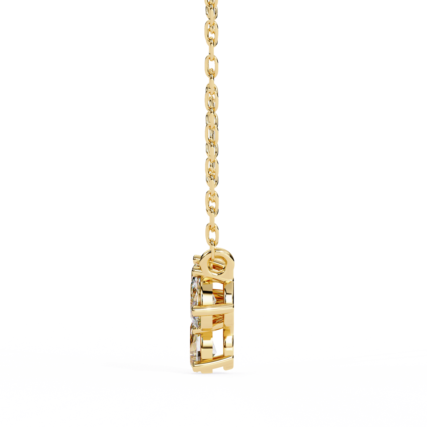 0.90 CTW Mixed-Shape Lab-Grown Diamond Trio Pendant Necklace in 14K Gold & Platinum