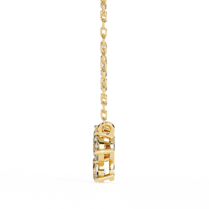 0.90 CTW Mixed-Shape Lab-Grown Diamond Trio Pendant Necklace in 14K Gold & Platinum