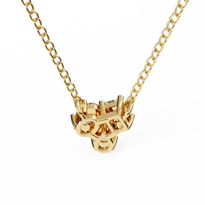 0.90 CTW Mixed-Shape Lab-Grown Diamond Trio Pendant Necklace in 14K Gold & Platinum