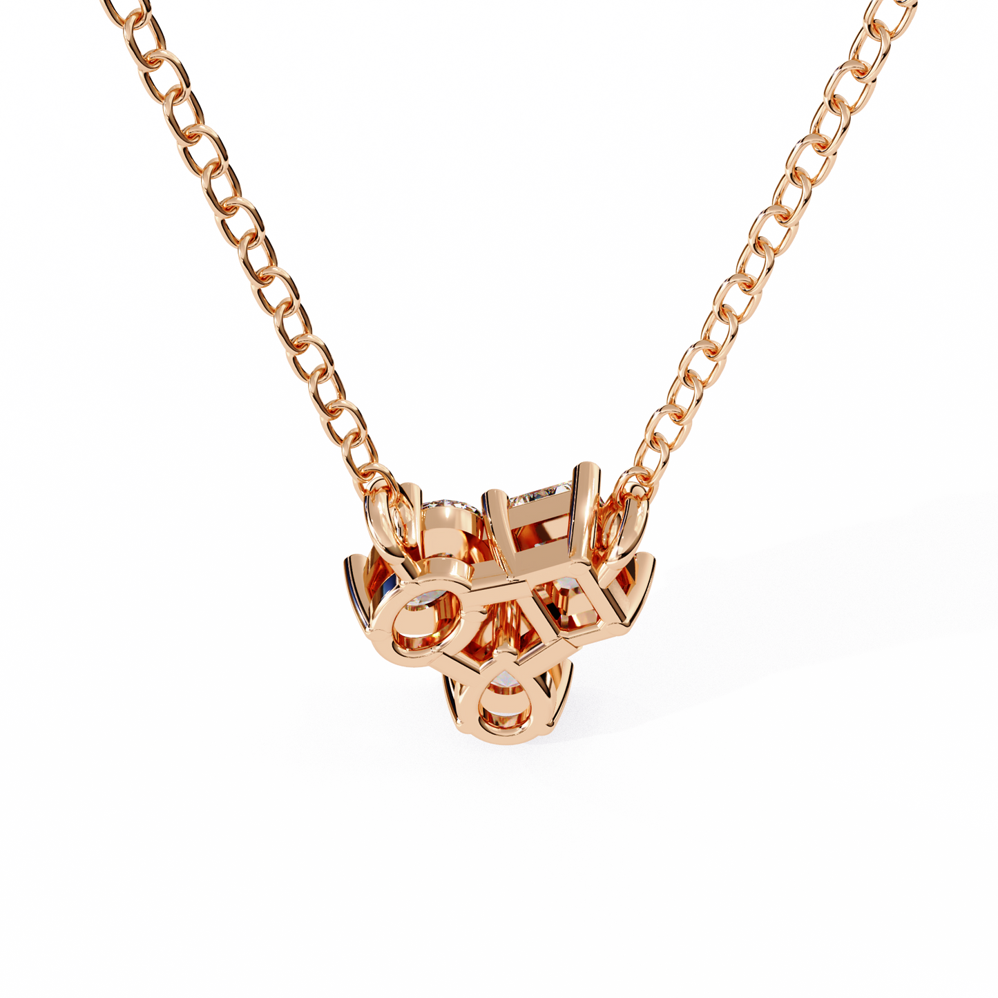 0.90 CTW Mixed-Shape Lab-Grown Diamond Trio Pendant Necklace in 14K Gold & Platinum