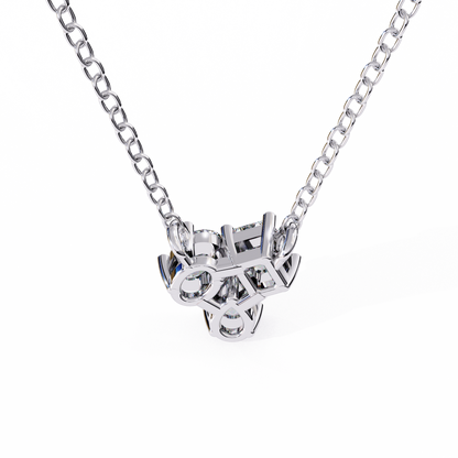 0.90 CTW Mixed-Shape Lab-Grown Diamond Trio Pendant Necklace in 14K Gold & Platinum