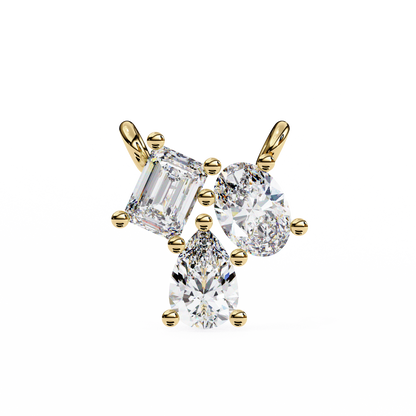 0.90 CTW Mixed-Shape Lab-Grown Diamond Trio Pendant Necklace in 14K Gold & Platinum