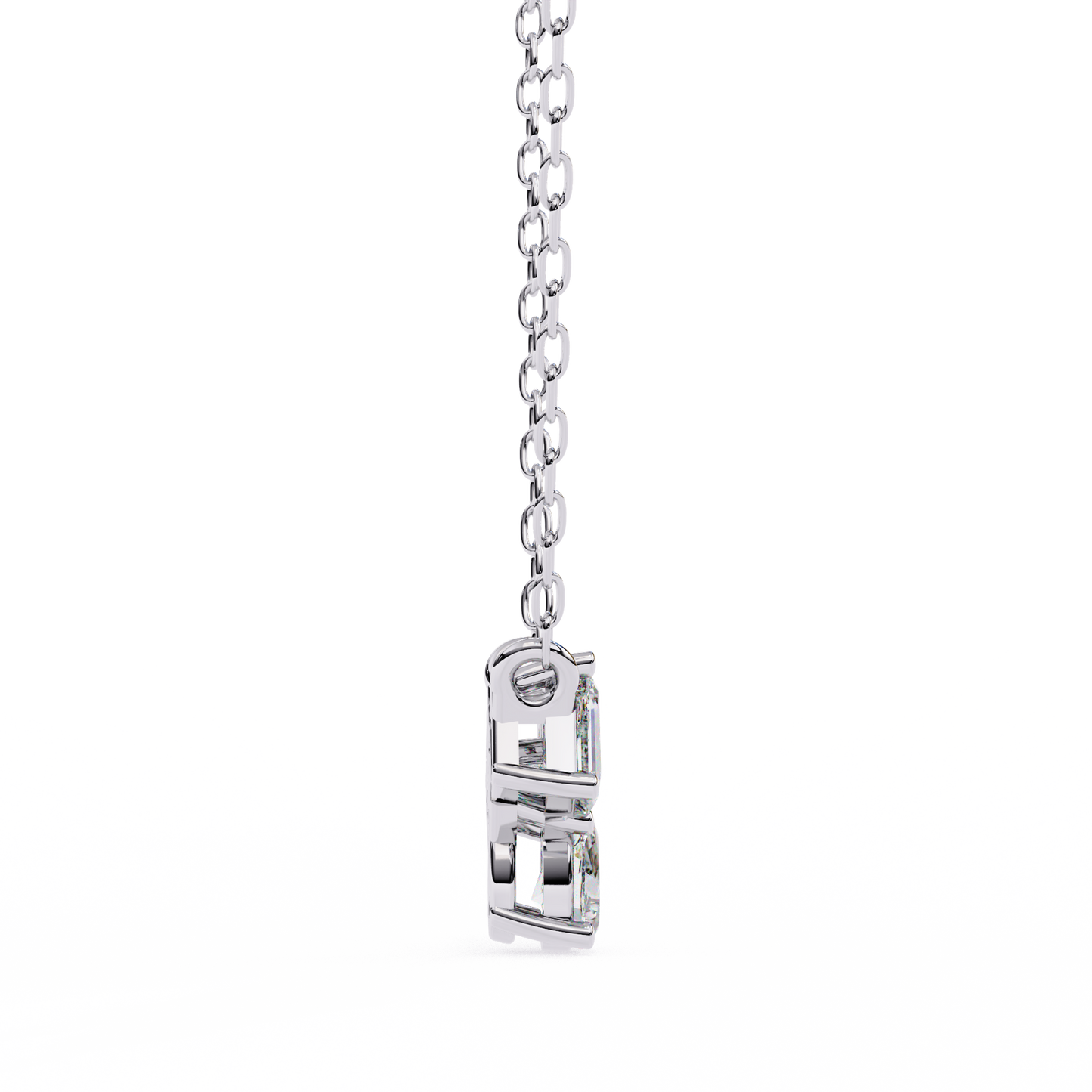 0.90 CTW Mixed-Shape Lab-Grown Diamond Trio Pendant Necklace in 14K Gold & Platinum