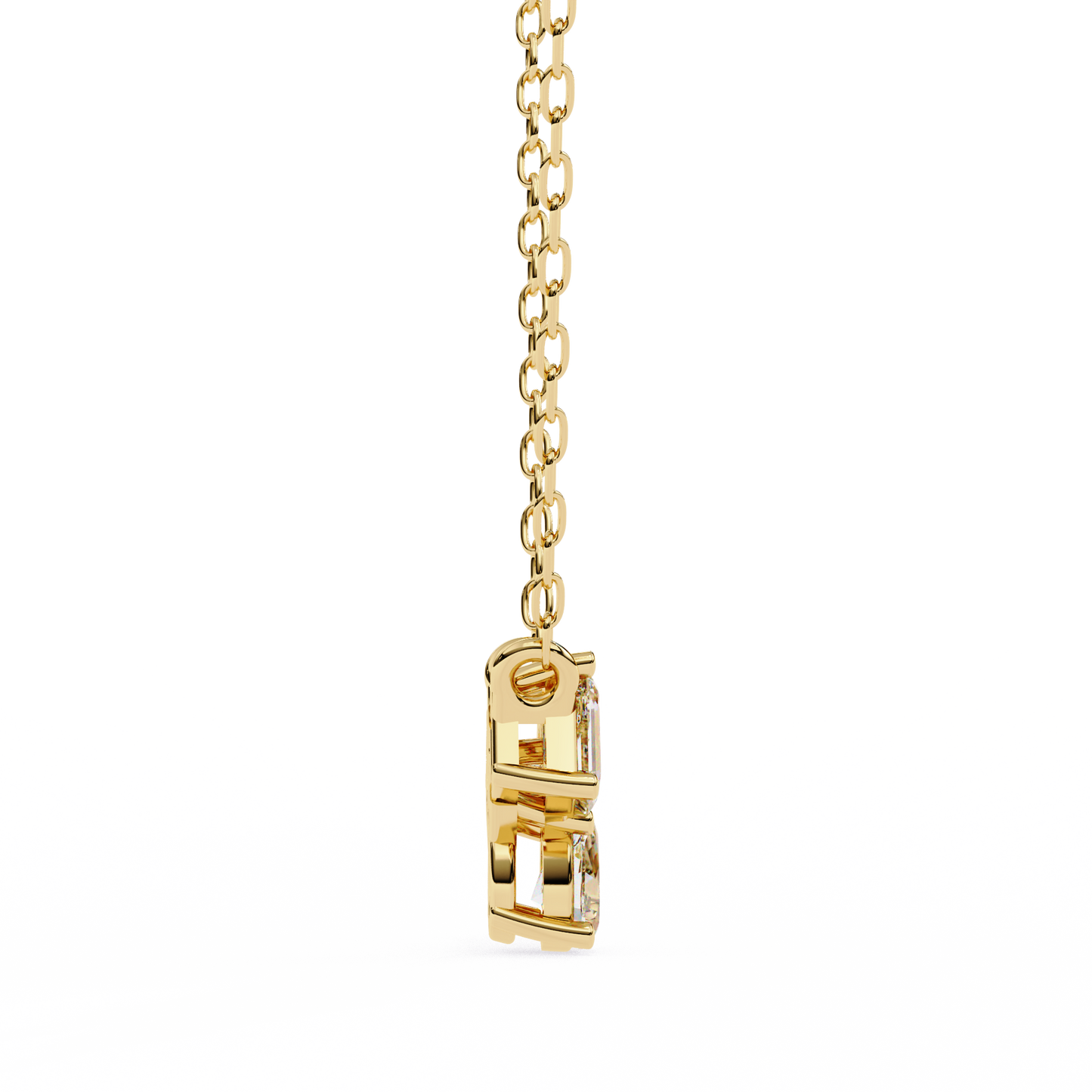 0.90 CTW Mixed-Shape Lab-Grown Diamond Trio Pendant Necklace in 14K Gold & Platinum