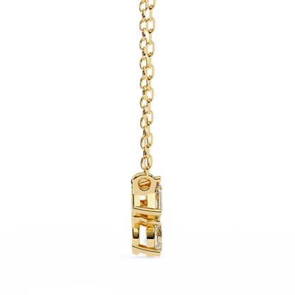 0.90 CTW Mixed-Shape Lab-Grown Diamond Trio Pendant Necklace in 14K Gold & Platinum