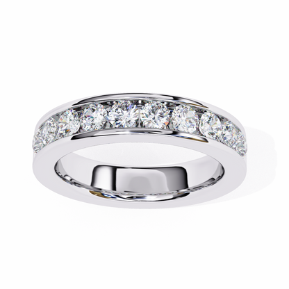 1.01 Carat Round Lab Grown Diamond Channel Set Half Eternity Band 14K Gold