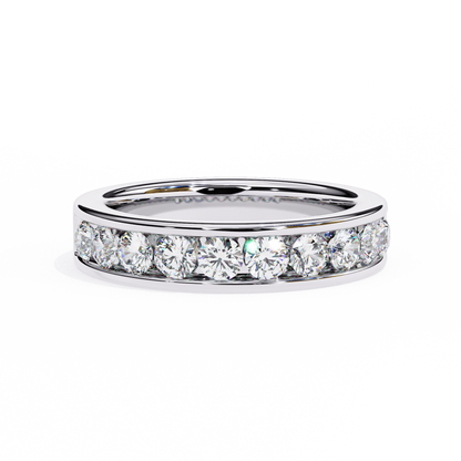 1.01 Carat Round Lab Grown Diamond Channel Set Half Eternity Band 14K Gold