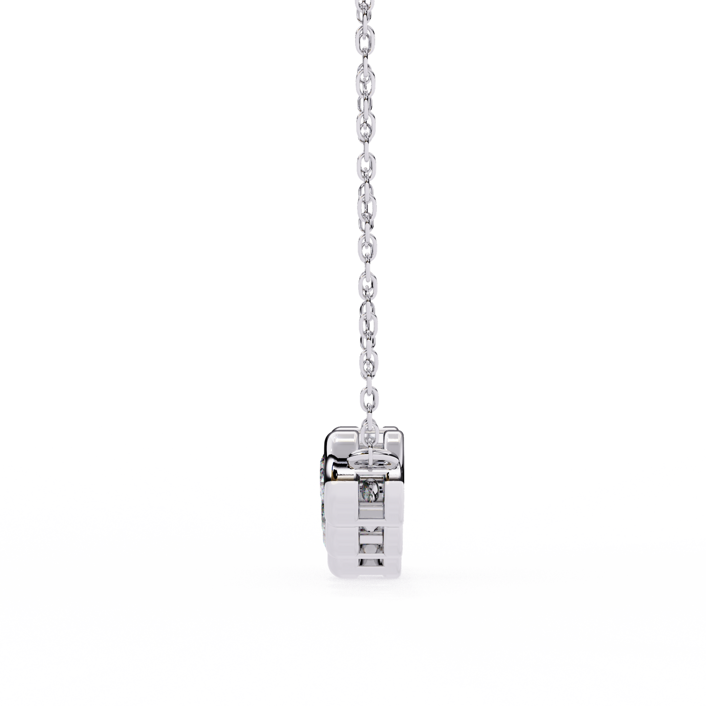 0.30 CTW Graduated Five-Stone Lab-Grown Diamond Bezel Necklace in 14K Gold & Platinum