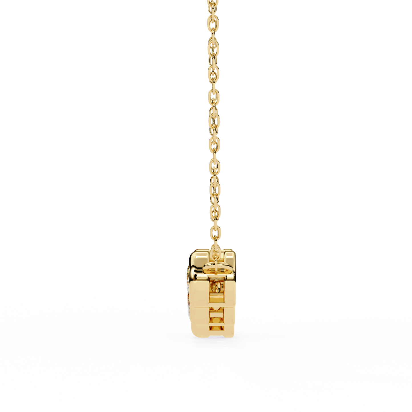 0.30 CTW Graduated Five-Stone Lab-Grown Diamond Bezel Necklace in 14K Gold & Platinum