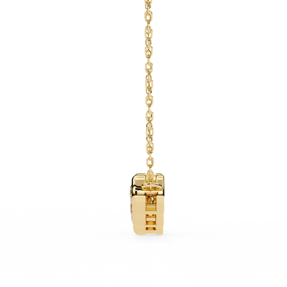 0.30 CTW Graduated Five-Stone Lab-Grown Diamond Bezel Necklace in 14K Gold & Platinum