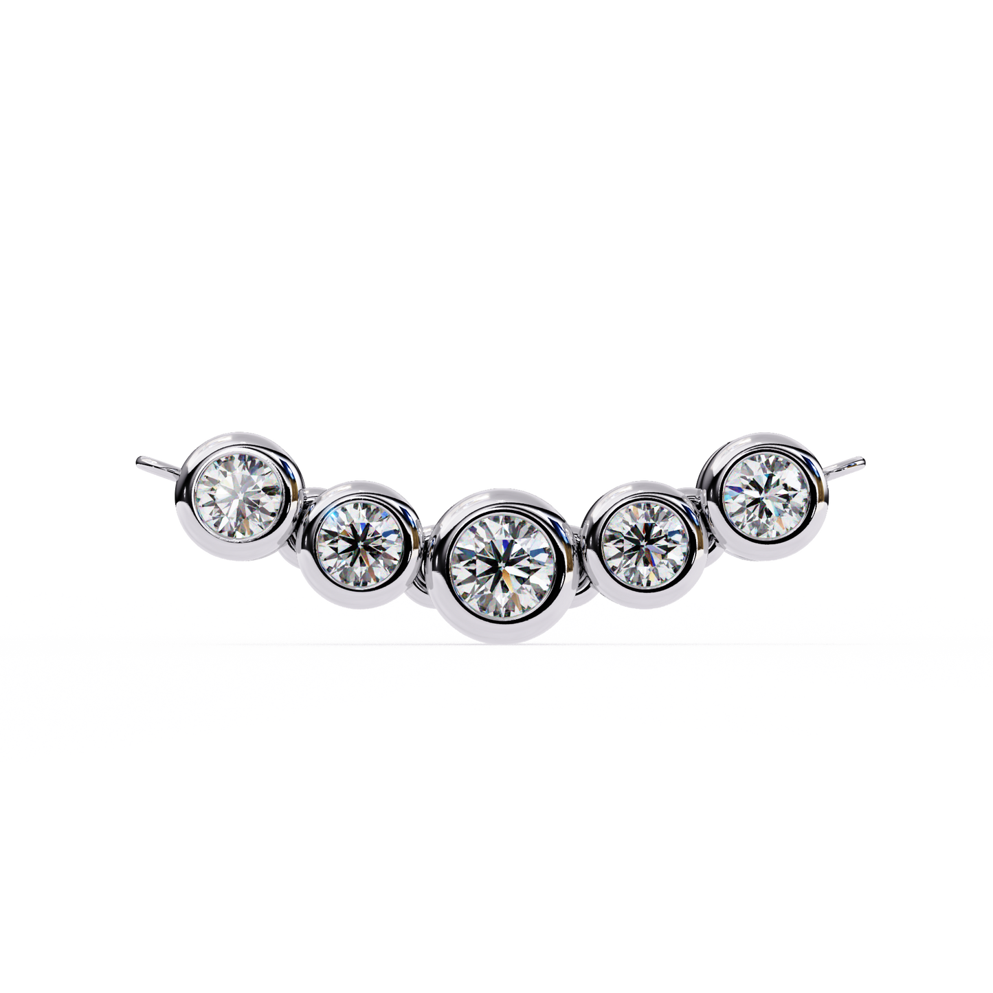 0.30 CTW Graduated Five-Stone Lab-Grown Diamond Bezel Necklace in 14K Gold & Platinum