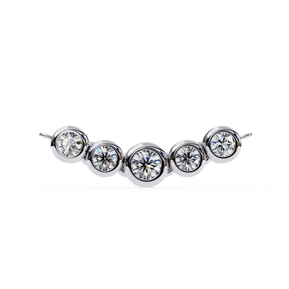 0.30 CTW Graduated Five-Stone Lab-Grown Diamond Bezel Necklace in 14K Gold & Platinum