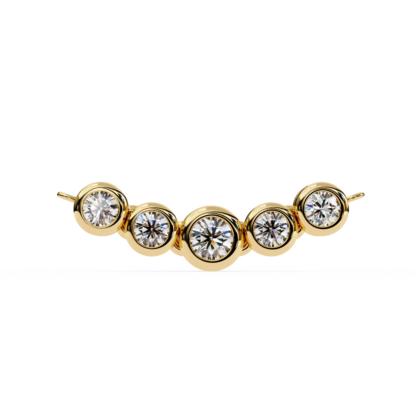 0.30 CTW Graduated Five-Stone Lab-Grown Diamond Bezel Necklace in 14K Gold & Platinum