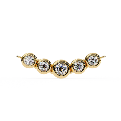 0.30 CTW Graduated Five-Stone Lab-Grown Diamond Bezel Necklace in 14K Gold & Platinum