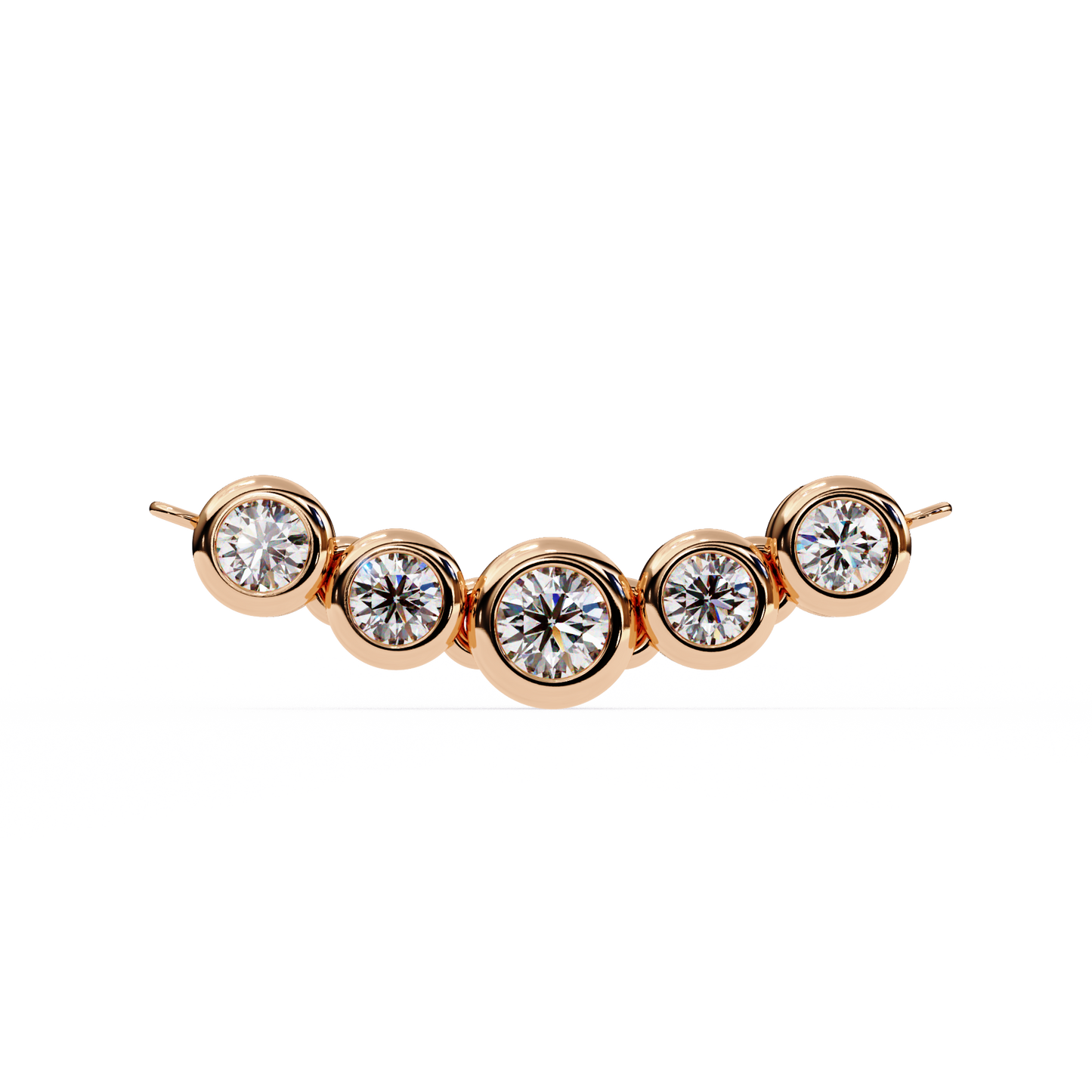 0.30 CTW Graduated Five-Stone Lab-Grown Diamond Bezel Necklace in 14K Gold & Platinum