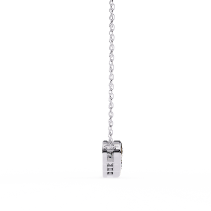 0.30 CTW Graduated Five-Stone Lab-Grown Diamond Bezel Necklace in 14K Gold & Platinum