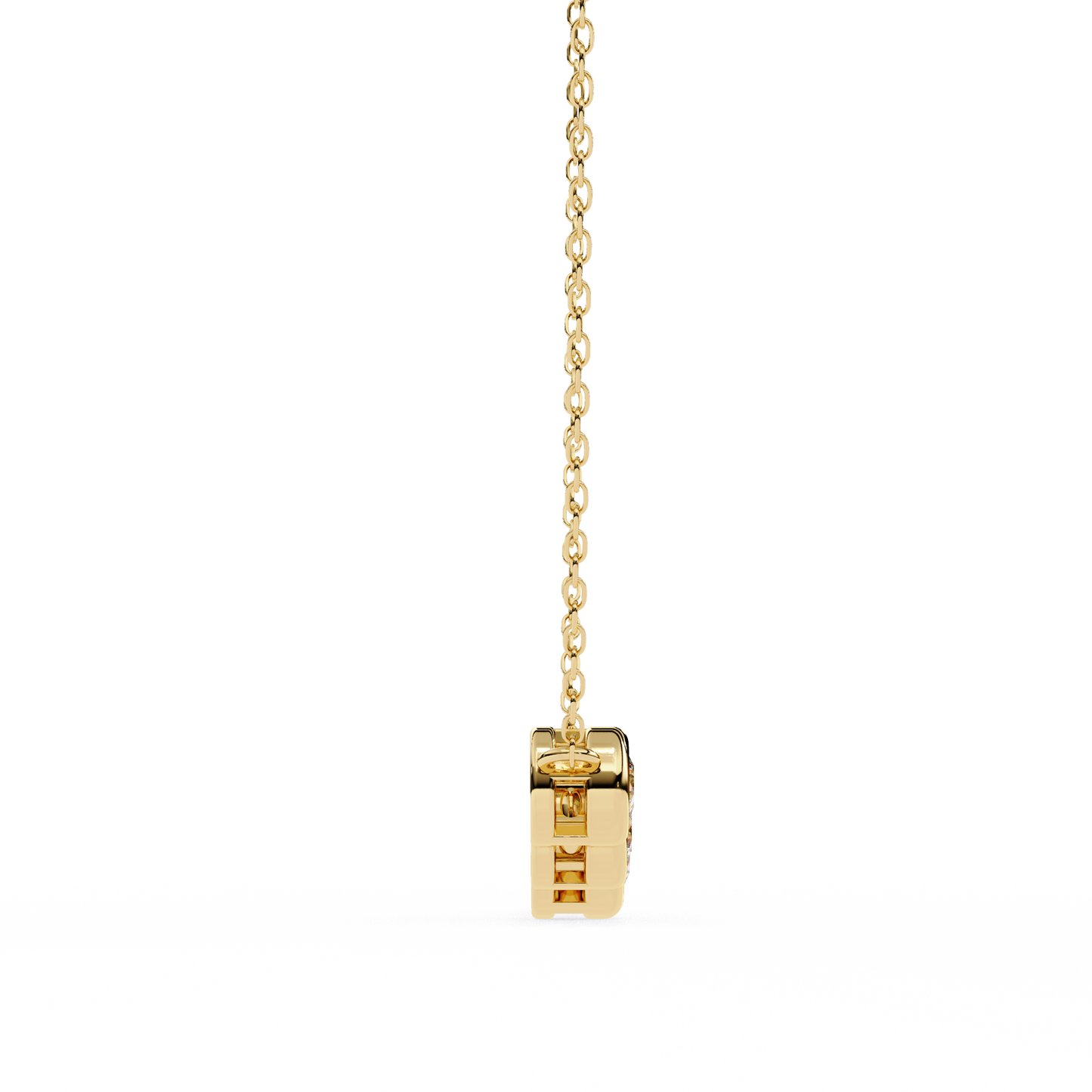 0.30 CTW Graduated Five-Stone Lab-Grown Diamond Bezel Necklace in 14K Gold & Platinum