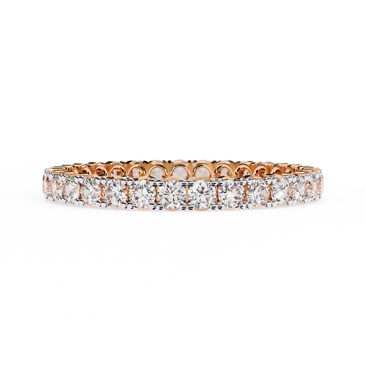 1.09 Carat Round Lab Grown Diamond Full Eternity Band 14K Gold