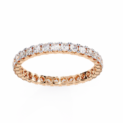 1.09 Carat Round Lab Grown Diamond Full Eternity Band 14K Gold
