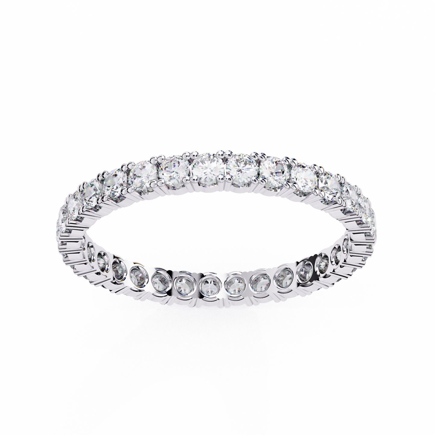 1.09 Carat Round Lab Grown Diamond Full Eternity Band 14K Gold