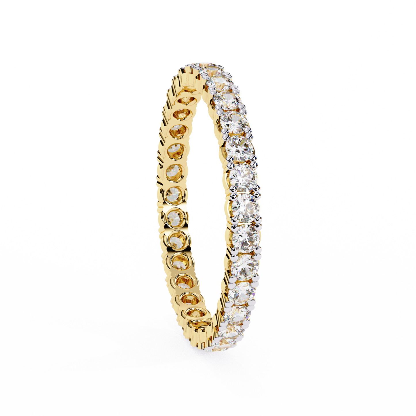 1.09 Carat Round Lab Grown Diamond Full Eternity Band 14K Gold